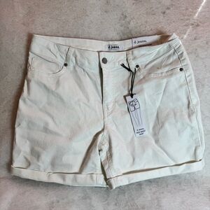 d.jeans Women’s High Waist White Denim Shorts Size 12 Cotton Stretch NWT